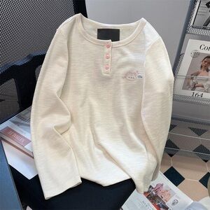 Cream Kids Shirt with Pink Accents
